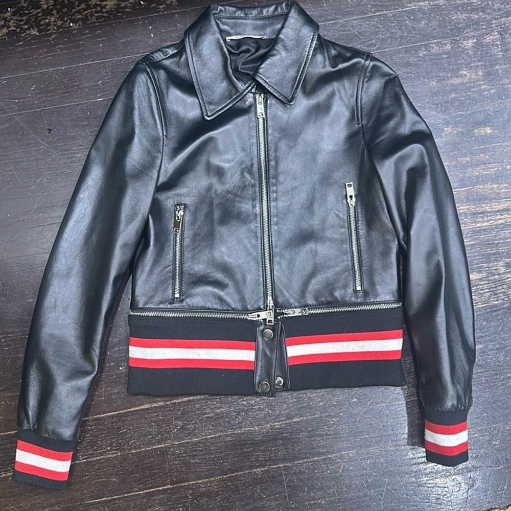 Givenchy Black Leather Biker jacket 36/xs
